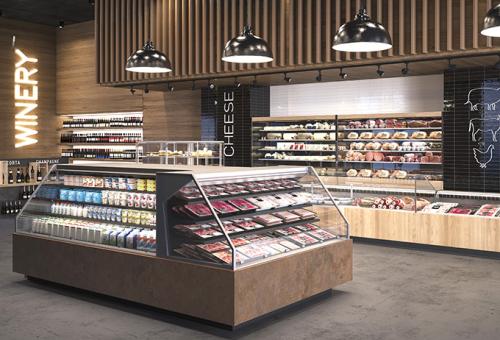 Costan commercial display refrigerators for seasonal deli products, which are zero-kilometre and sustainable